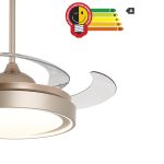 Ventilador De Teto Air Gold Retrátil Dourado Bivolt