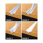 Kit 03 Perfis 1 Metro P/ Fita Led Slim Embutir 24x7 Branco