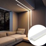 Kit 03 Perfis 1 Metro P/ Fita Led Slim Embutir 24x7 Branco