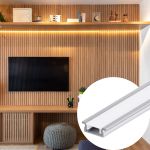 Kit 03 Perfis 1 Metro P/ Fita Led Slim Embutir 24x7 Alumínio