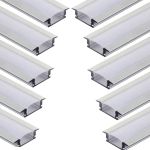 Kit 10 Perfis 1 Metro P/ Fita Led Slim Embutir 24x7 Alumínio