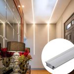Kit 10 Perfis 1 Metro P/ Fita Led Slim Embutir 24x7 Alumínio