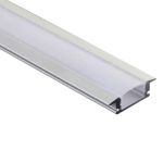 Kit 10 Perfis 1 Metro P/ Fita Led Slim Embutir 24x7 Alumínio