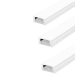 Kit 03 Perfis 1 Metro P/ Fita Led Slim Sobrepor 17x7 Branco