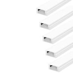 Kit 05 Perfis 1 Metro P/ Fita Led Slim Sobrepor 17x7 Branco