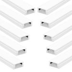 Kit 10 Perfis 1 Metro P/ Fita Led Slim Sobrepor 17x7 Branco