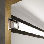 Kit 02 Perfis 1 Metro P/ Fita Led Slim Embutir 24x7 Preto