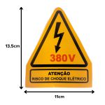 Adesivo Atenção Risco De Choque Elétrico Placa Sinalização 380v