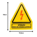 Adesivo Atenção Risco De Choque Elétrico Placa Sinalização Raio