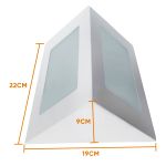 Arandela Luminária Triângulo 2 Vidros Parede Muro E-27