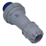 Plugue de Tomada Industrial 2P+T 63A 220-240V 6H IP67 Azul
