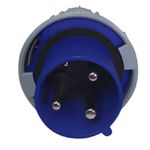 Plugue de Tomada Industrial 2P+T 63A 220-240V 6H IP67 Azul