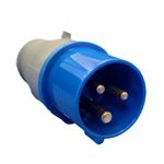 Plugue de Tomada Industrial 2P+T 32A 220-240V 6H IP44 Azul