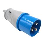 Plugue de Tomada Industrial 2P+T 32A 220-240V 6H IP44 Azul