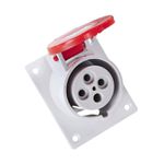 Tomada Industrial Embutir 3P+T 16A 380-440V 6H Vermelha