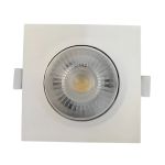 Spot Led Embutir Direcionável Quadrado 7W 3000k Luz Amarela