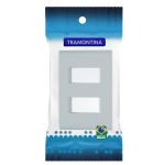 Placa 2 Postos Afastados Branco C/suporte 4x2 Liz Tramontina