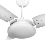 Ventilador de Teto 3 Pás Nina Branco C/ Plafon Led 6500K Borda Infinita 127V