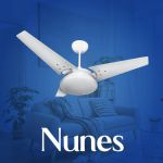 Ventilador de Teto Nunes Preto C/ Plafon Led 6500K Borda Infinita 127V