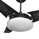 Ventilador de Teto Nunes Preto C/ Plafon Led 6500K Borda Infinita 127V