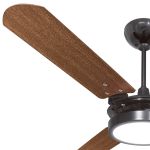 Ventilador De Teto Ventex Valen Led Preto 3 Pás Mogno 127v