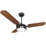 Ventilador De Teto Ventex Valen Led Preto 3 Pás Mogno 127v
