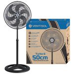 Ventilador de Coluna Preto 6 Pás 50cm 127V Ventisol