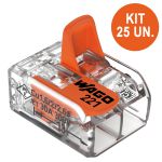 Kit 25 Conector Emenda Wago Chuveiro 2 Vias 6mm 221-612