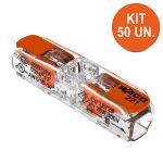 Kit 50 Conectores Wago 221-2411 Emenda Reta 2 Vias 4mm