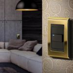 Placa Espelho 3 Postos 4x2 Concept Ouro/preto Refinatto Weg