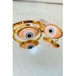 Pulseira + Anel de Olho Grego Salmão