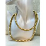 Colar Longo Esf Escov Dourado