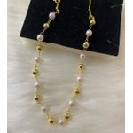 Chocker Pérola + Esfera Dourado