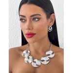 Colar Discos Martelado 115029 Prata