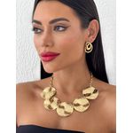 Colar Discos Martelado 115029 Dourado