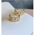 Argola Crav Strass 210162 Dourado