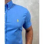 Camisa Manga Curta Linho PRL Azul 