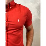 Camisa Manga Curta Linho PRL Vermelho