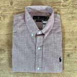 Camisa Manga Curta Linho PRL Vinho ⭐