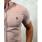 Camisa Manga Curta Linho PRL Vinho ⭐