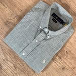 Camisa Manga Curta Linho PRL Cinza⭐