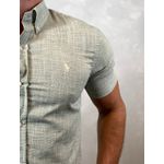Camisa Manga Curta Linho PRL Cinza⭐