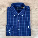 Camisa Manga Longa PRL Xadrez Azul Marinho⭐