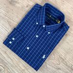 Camisa Manga Longa PRL Xadrez Azul Marinho⭐