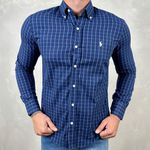 Camisa Manga Longa PRL Xadrez Azul Marinho⭐