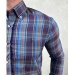 Camisa Manga Longa PRL Xadrez Azul