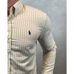 Camisa Manga Longa PRL Xadrez Bege