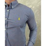 Camisa Manga Longa PRL Xadrez Azul