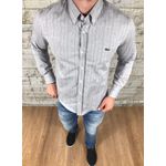 Camisa Manga Longa LCT cinza Detalhe linha rosa preto⚫