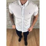 Camisa manga curta TH branco detalhe linha azul